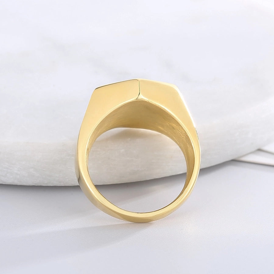 Titanium Steel 18K Gold Plated  Plating Geometric Rings