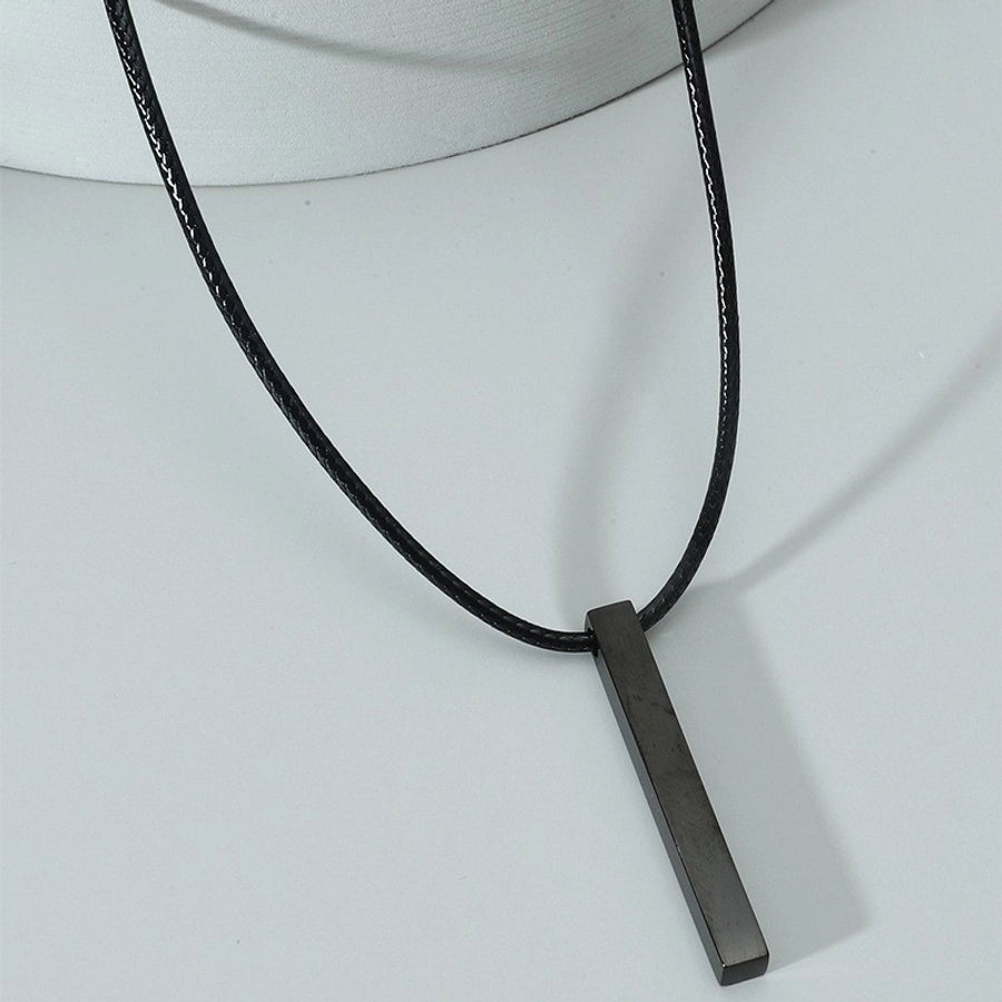 simple style geometric stainless steel titanium steel plating men's pendant necklace