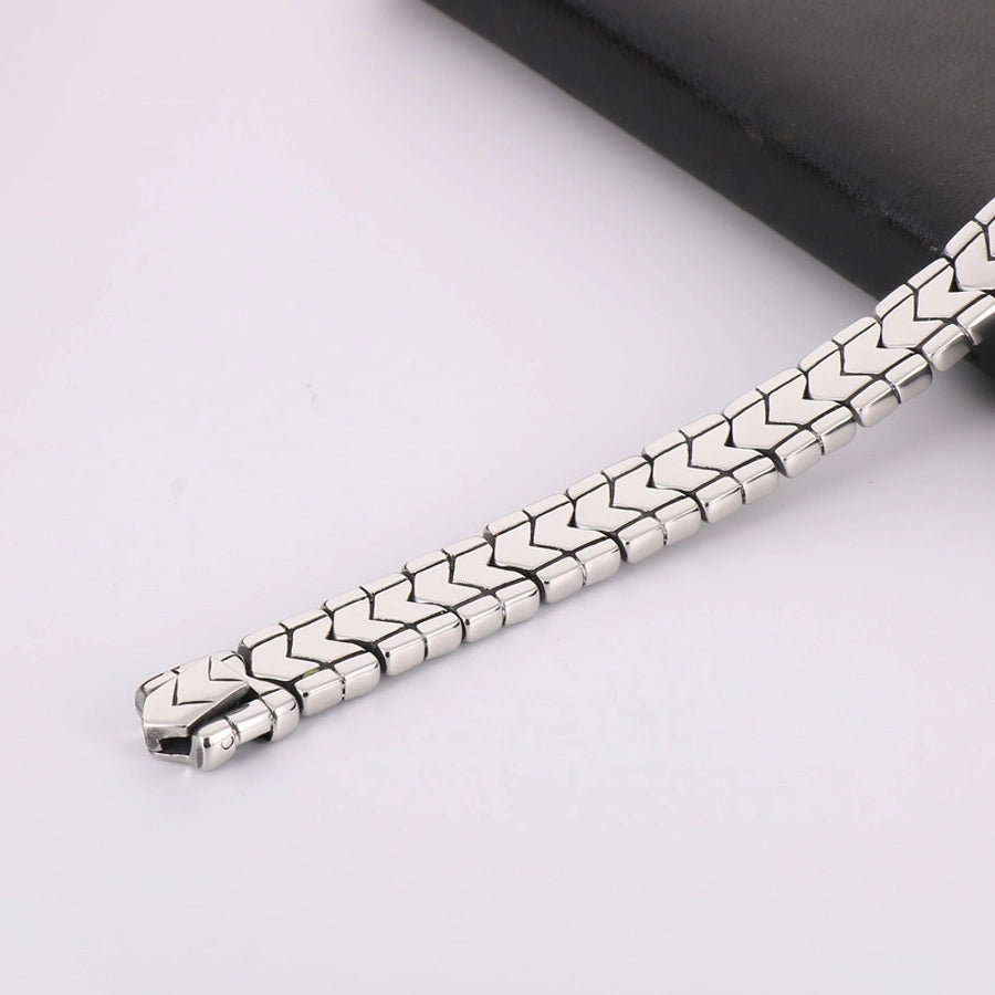 retro solid color titanium steel polishing men's bracelets