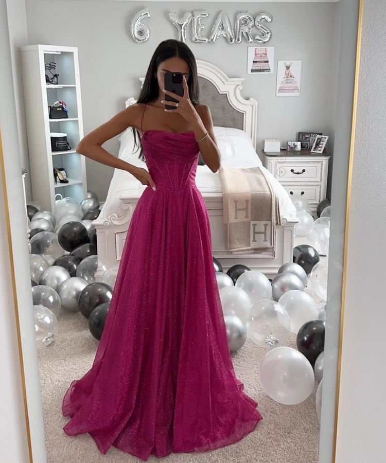 Elegant Sexy Strap Zipper Sleeveless Glittery Solid Color Maxi Long Dress