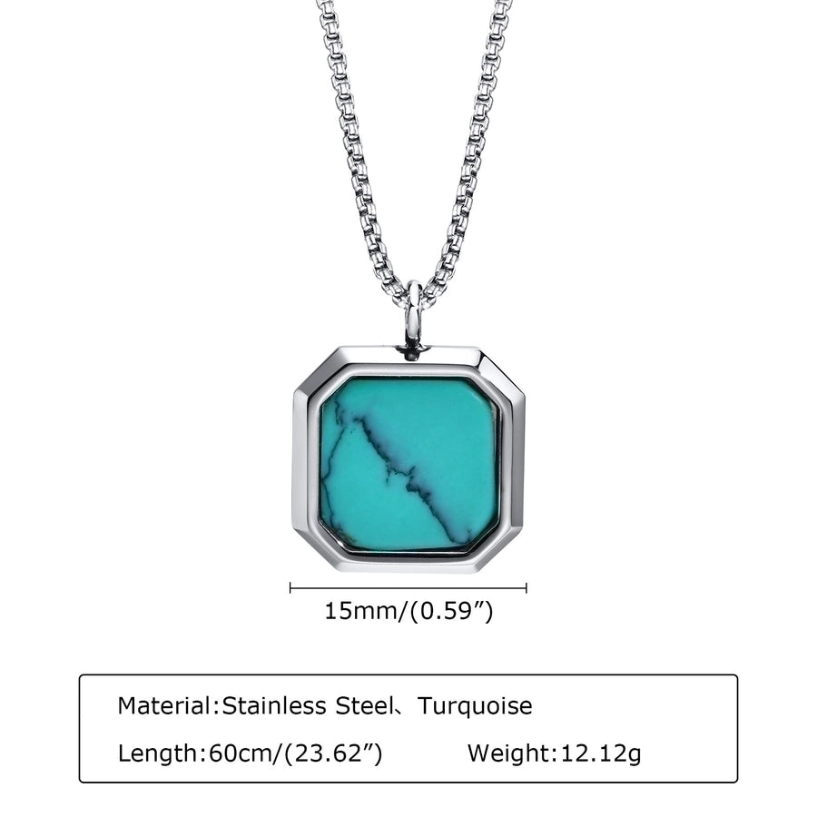 retro geometric titanium steel plating pendant necklace