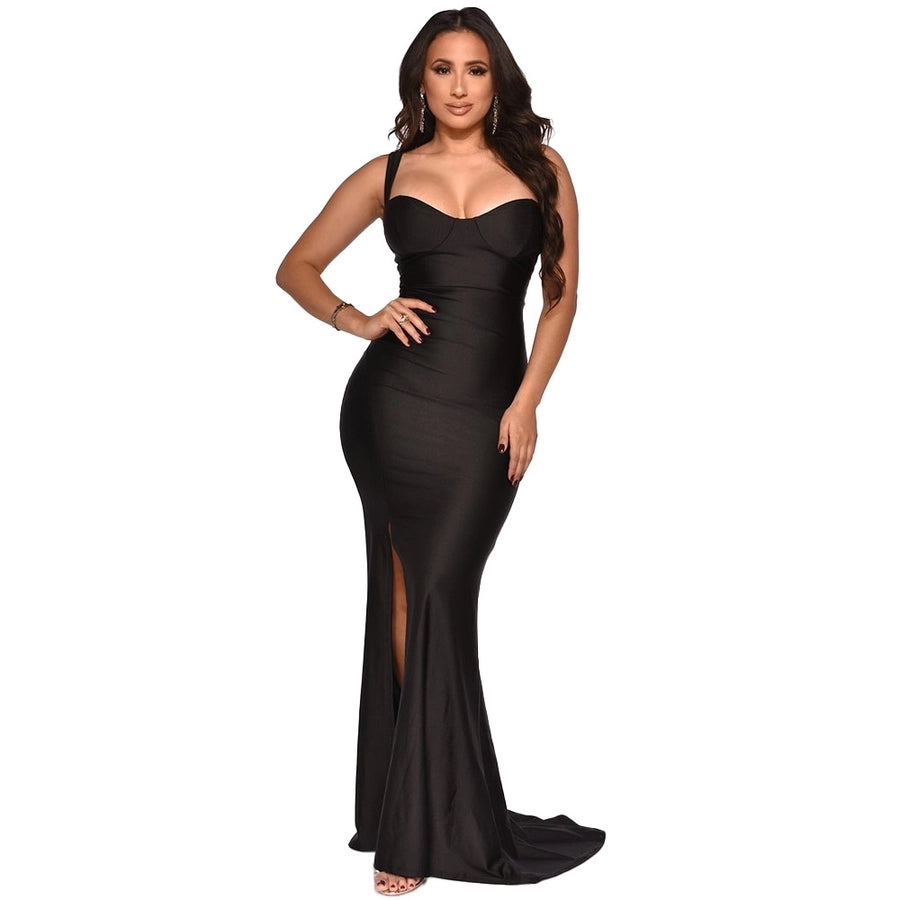 women's regular dress fashion v neck slit patchwork sleeveless solid color maxi long dress daily