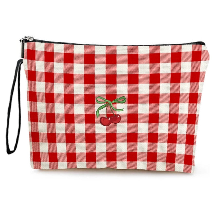 Polyester Lattice Cherry Square Clutches