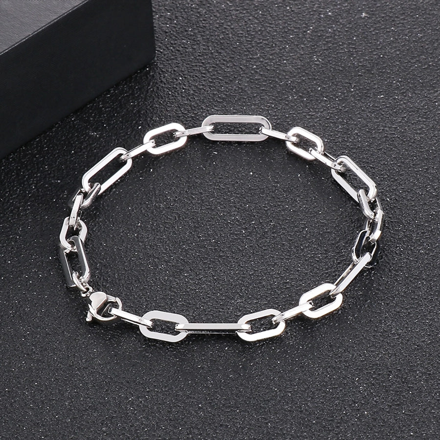 Casual Simple Style Solid Color Titanium Steel 18K Gold Plated Bracelets In Bulk