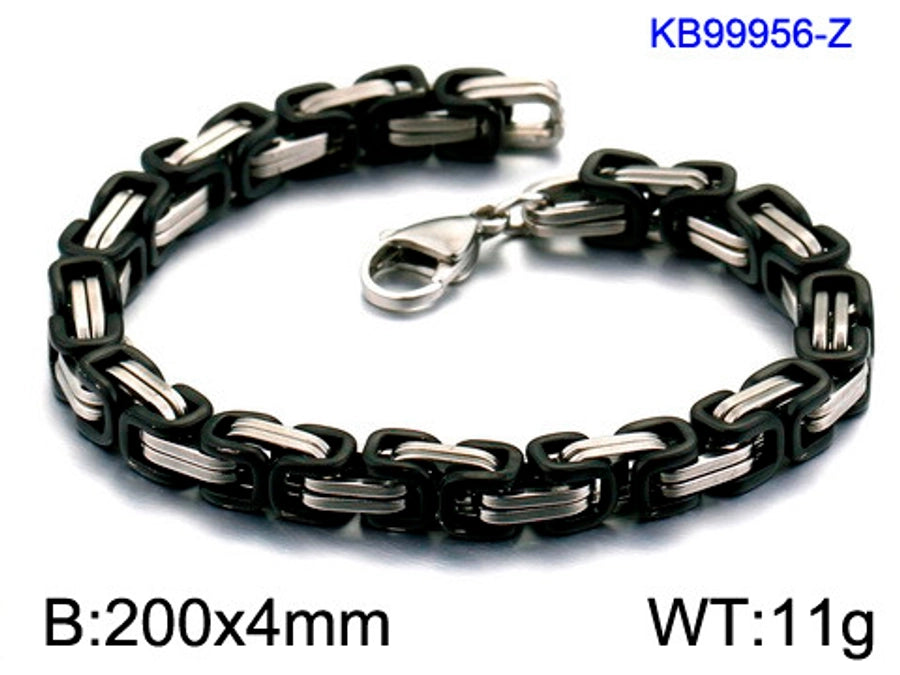 Simple style splicing solid color titanium steel plating 18k gold plated men's bracelets