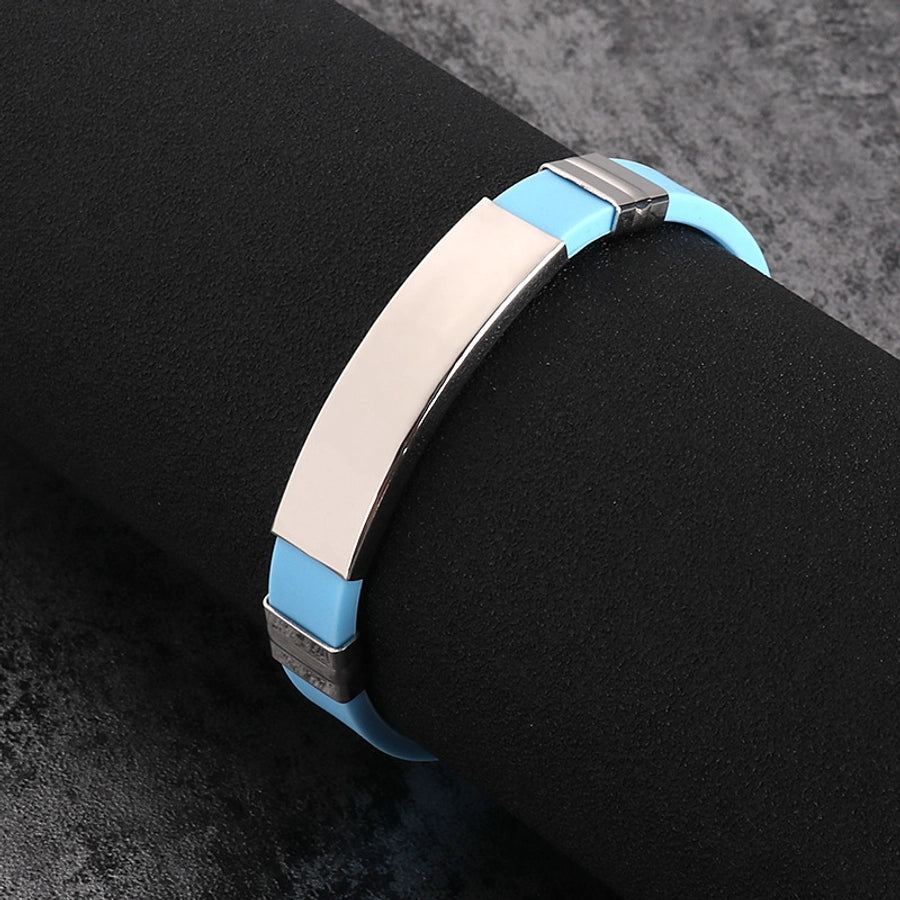 fashion color block titanium steel bangle