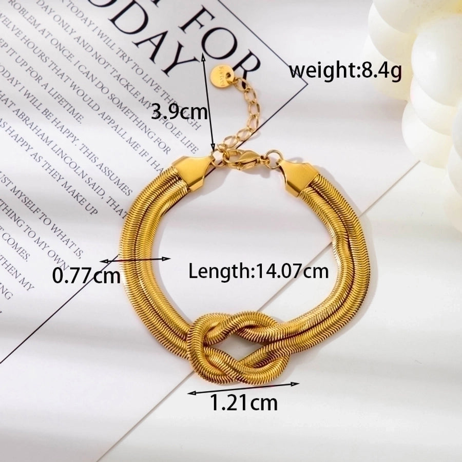 knot stainless steel plating 18k gold plated bracelets necklace