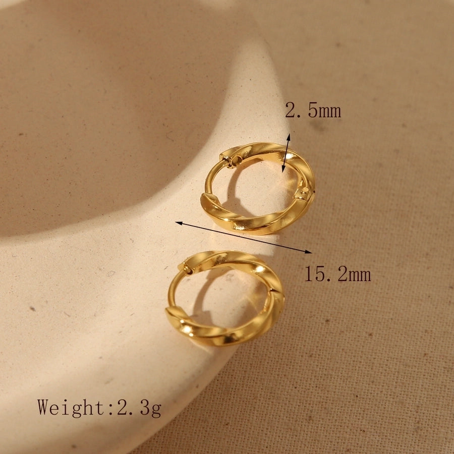 Stainless Steel 14K Gold Plated Ear Studs