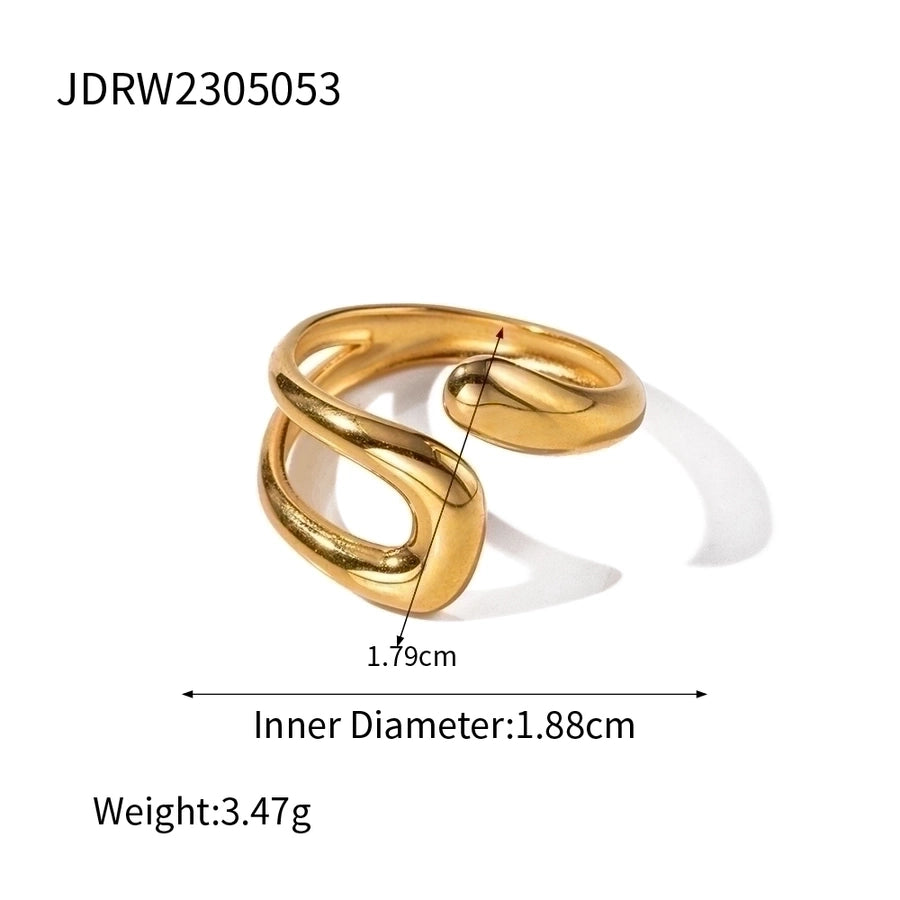 Jewelry IG Style Simple Style Irregular Solid Color  Stainless Steel Plating Open Rings