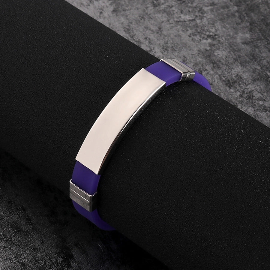 fashion color block titanium steel bangle