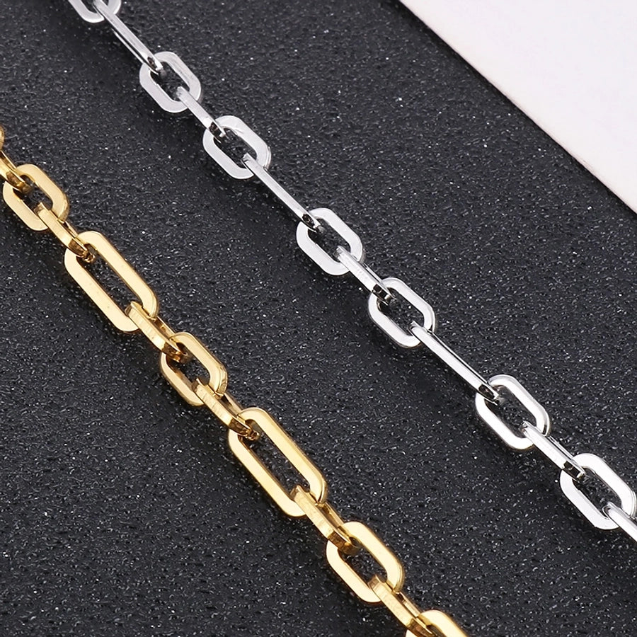 Titanium Steel 18K Gold Plated  Rock Patchwork Solid Color Necklace