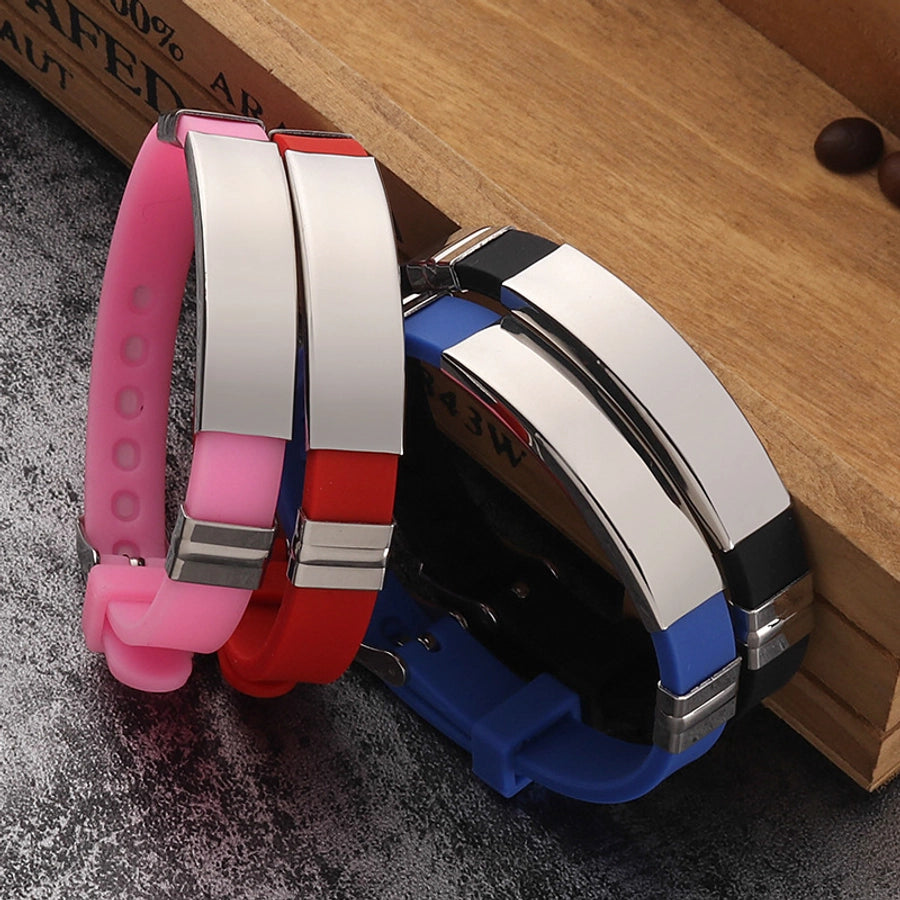 fashion color block titanium steel bangle