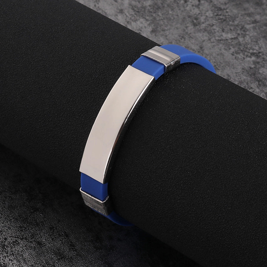 fashion color block titanium steel bangle