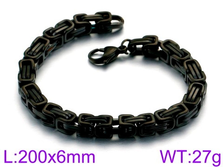 Simple style splicing solid color titanium steel plating 18k gold plated men's bracelets