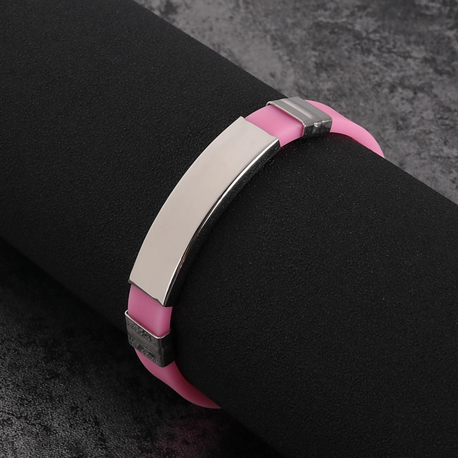 fashion color block titanium steel bangle