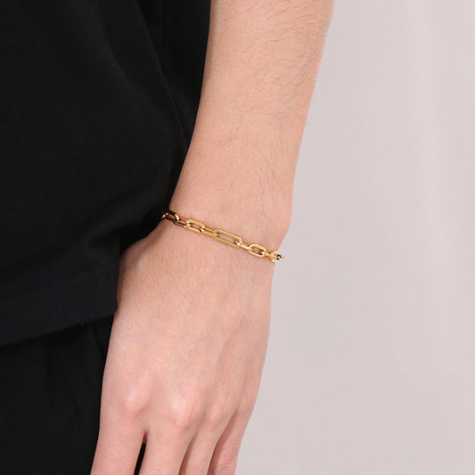 Casual Simple Style Solid Color Titanium Steel 18K Gold Plated Bracelets In Bulk