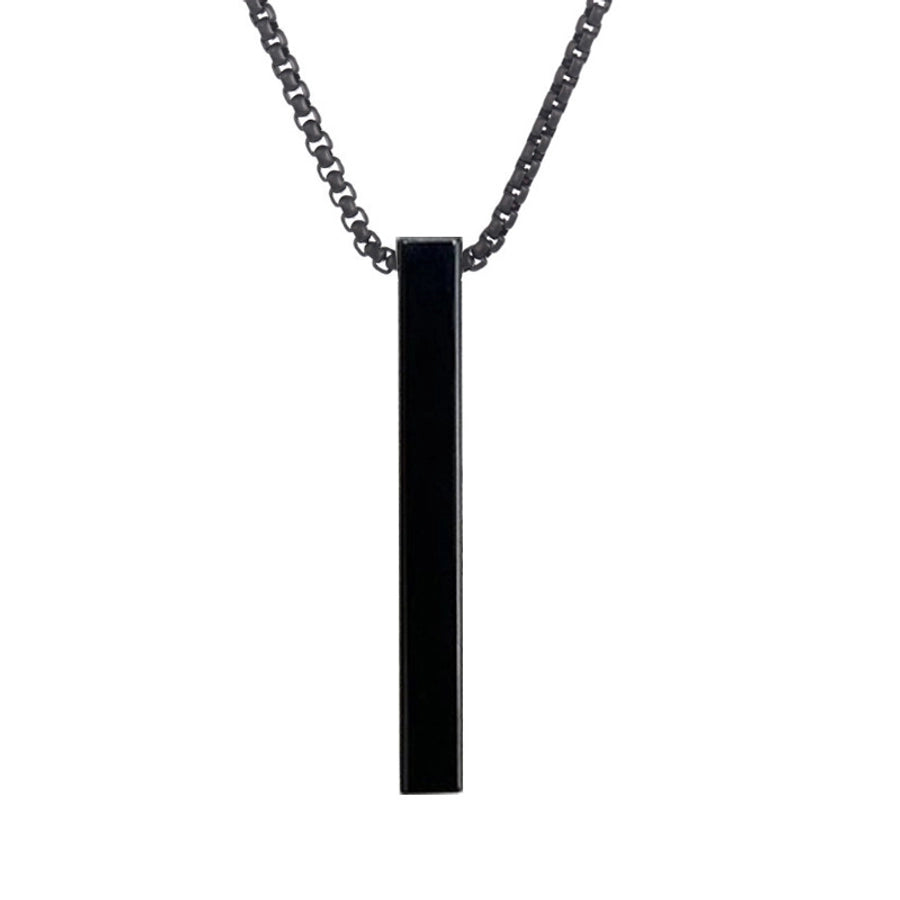 simple style geometric stainless steel titanium steel plating men's pendant necklace