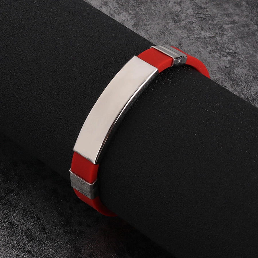 fashion color block titanium steel bangle