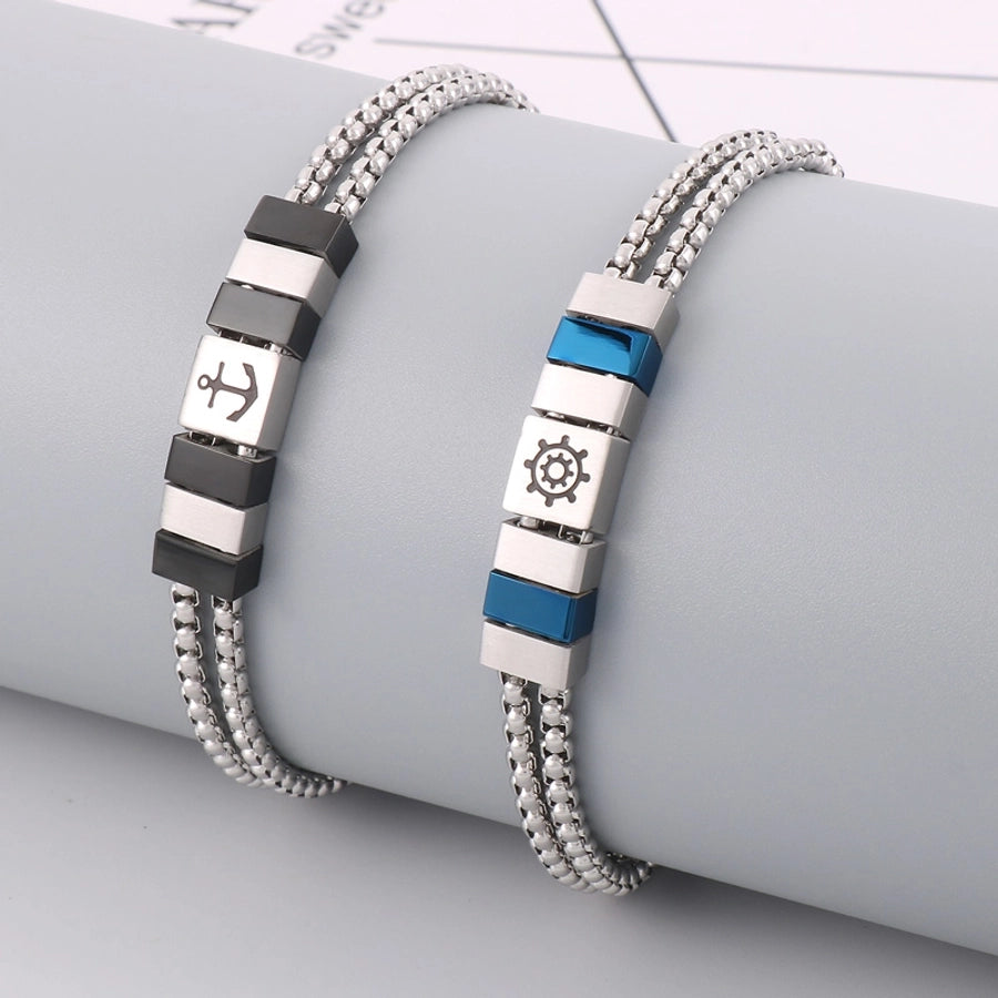 casual  geometric titanium steel polishing men's bracelets