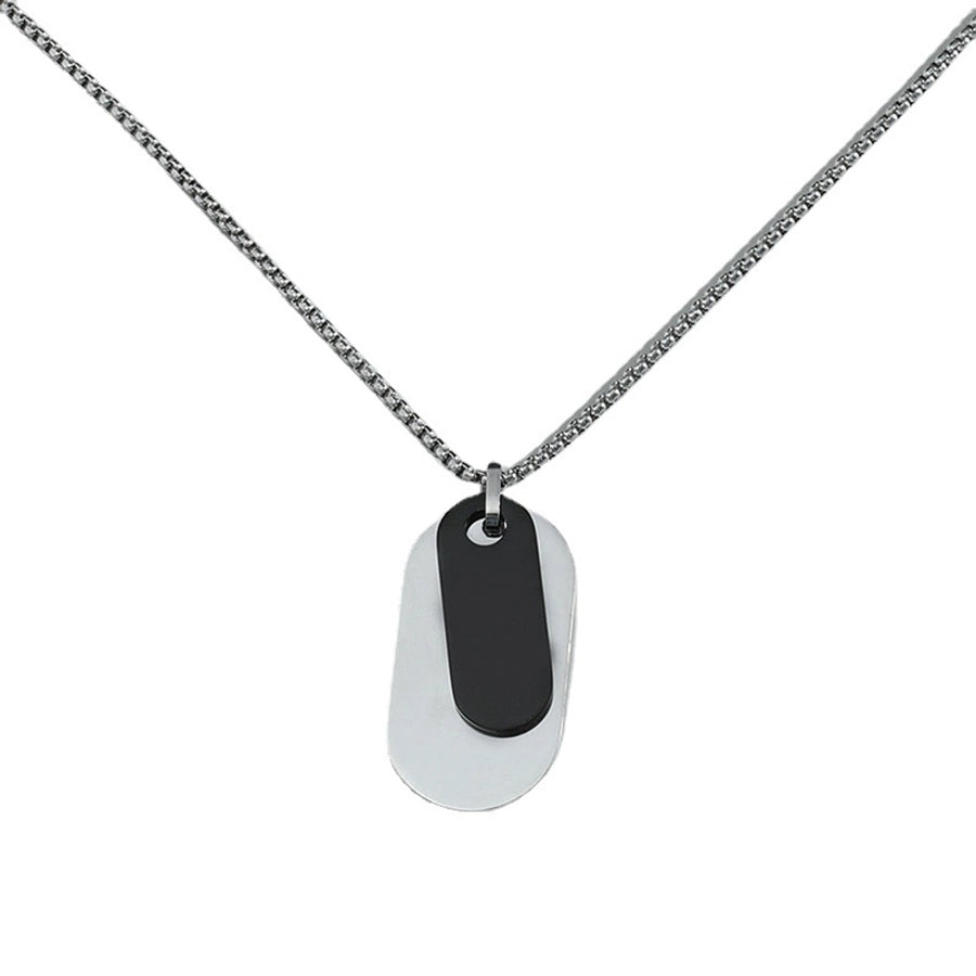 simple style stainless steel titanium steel plating men's necklace