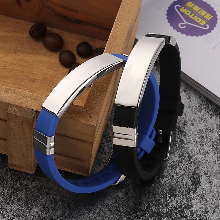 fashion color block titanium steel bangle