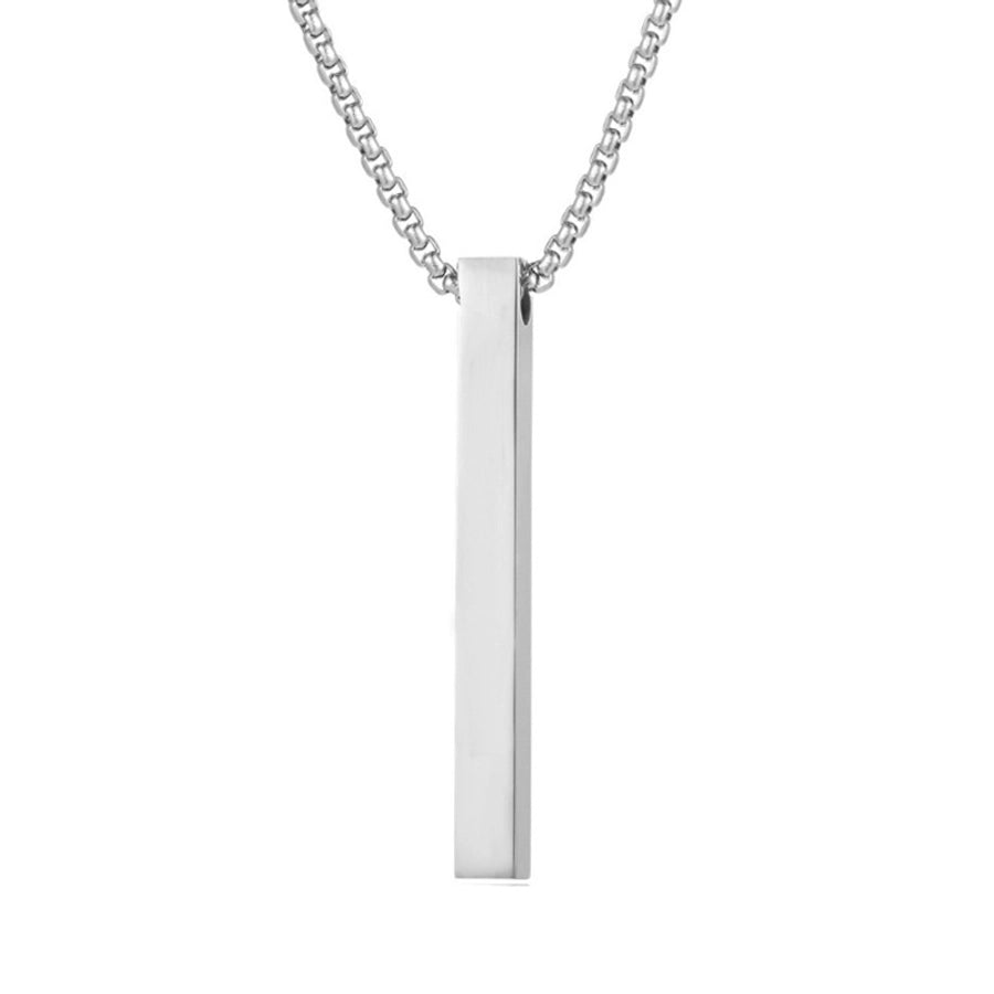 simple style geometric stainless steel titanium steel plating men's pendant necklace