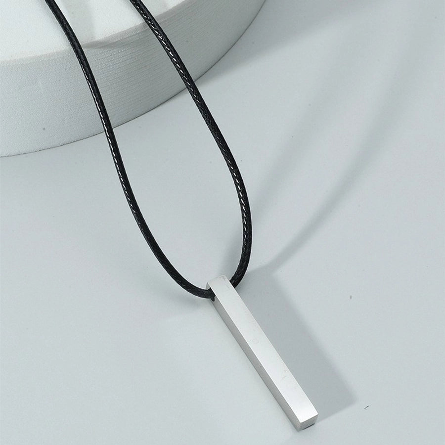 simple style geometric stainless steel titanium steel plating men's pendant necklace