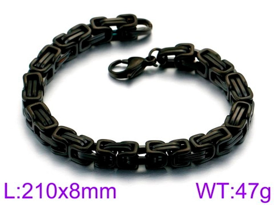 Simple style splicing solid color titanium steel plating 18k gold plated men's bracelets