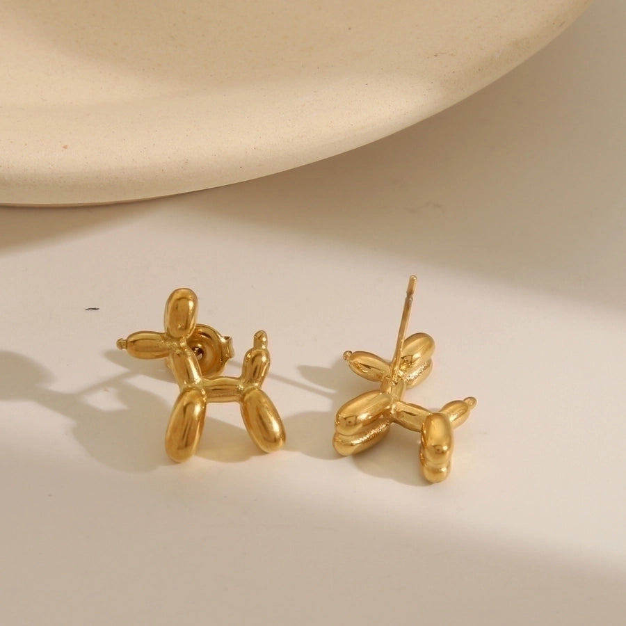 French Style Commute Balloon Dog  Ear Studs