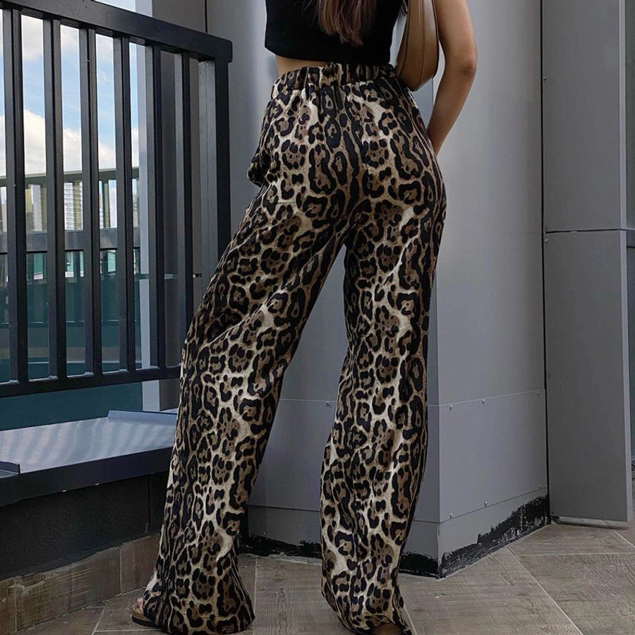 Women's Daily Streetwear Leopard Full Length Casual Pants