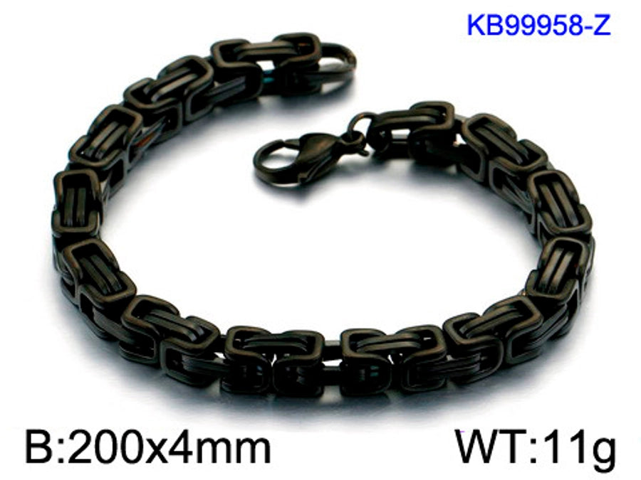 Simple style splicing solid color titanium steel plating 18k gold plated men's bracelets