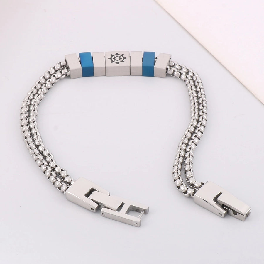 casual  geometric titanium steel polishing men's bracelets