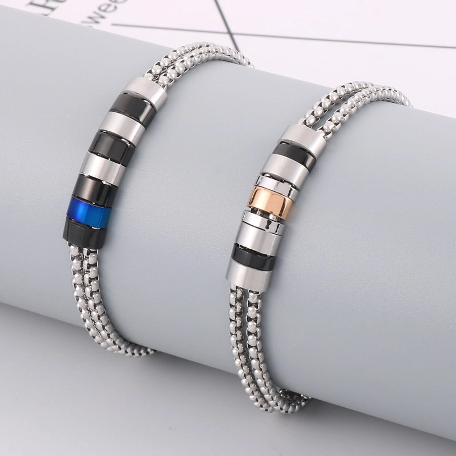 Retro solid color titanium steel bracelets in bulk