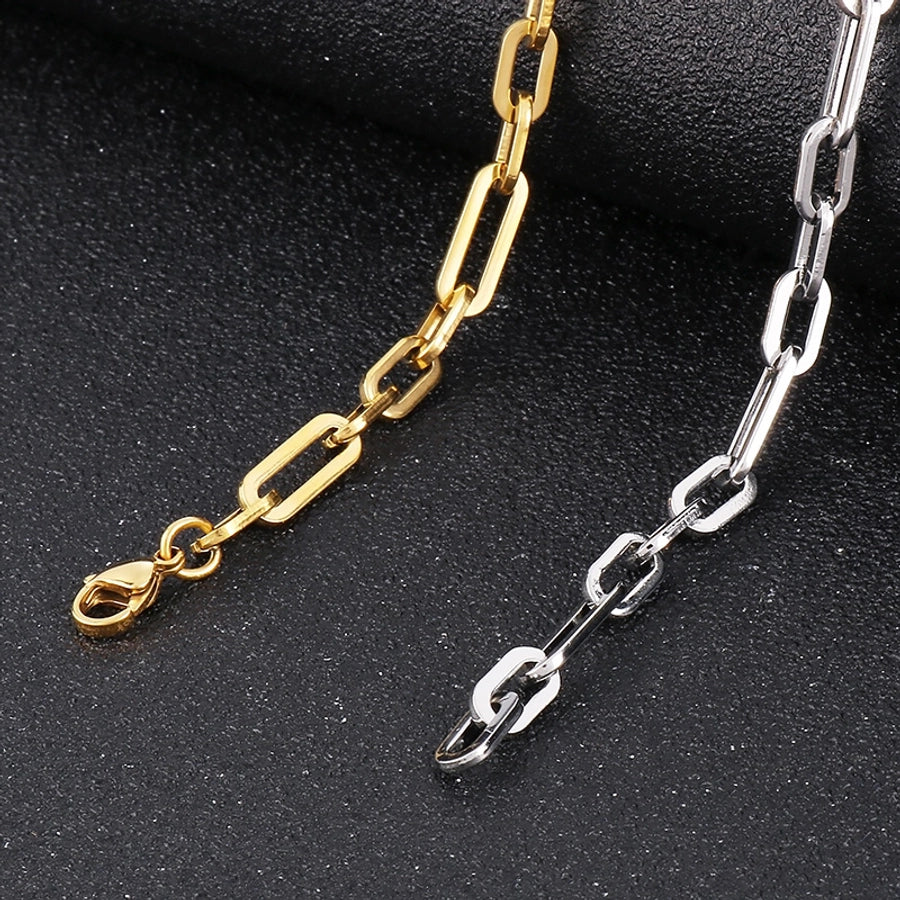 Casual Simple Style Solid Color Titanium Steel 18K Gold Plated Bracelets In Bulk