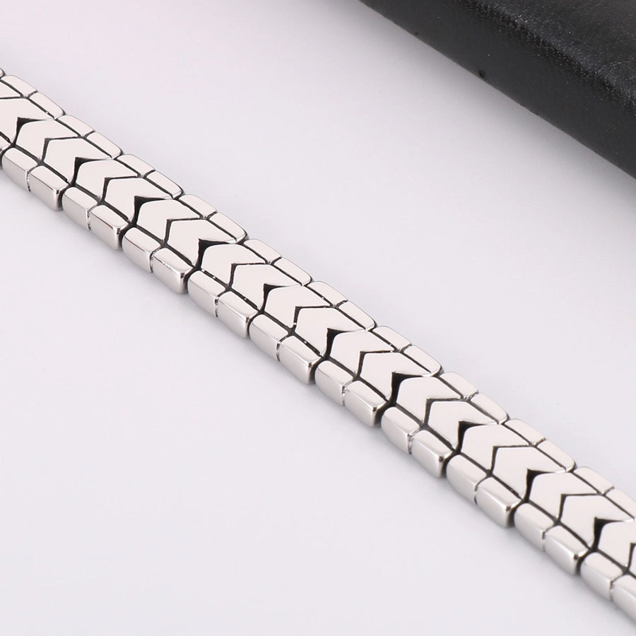 retro solid color titanium steel polishing men's bracelets