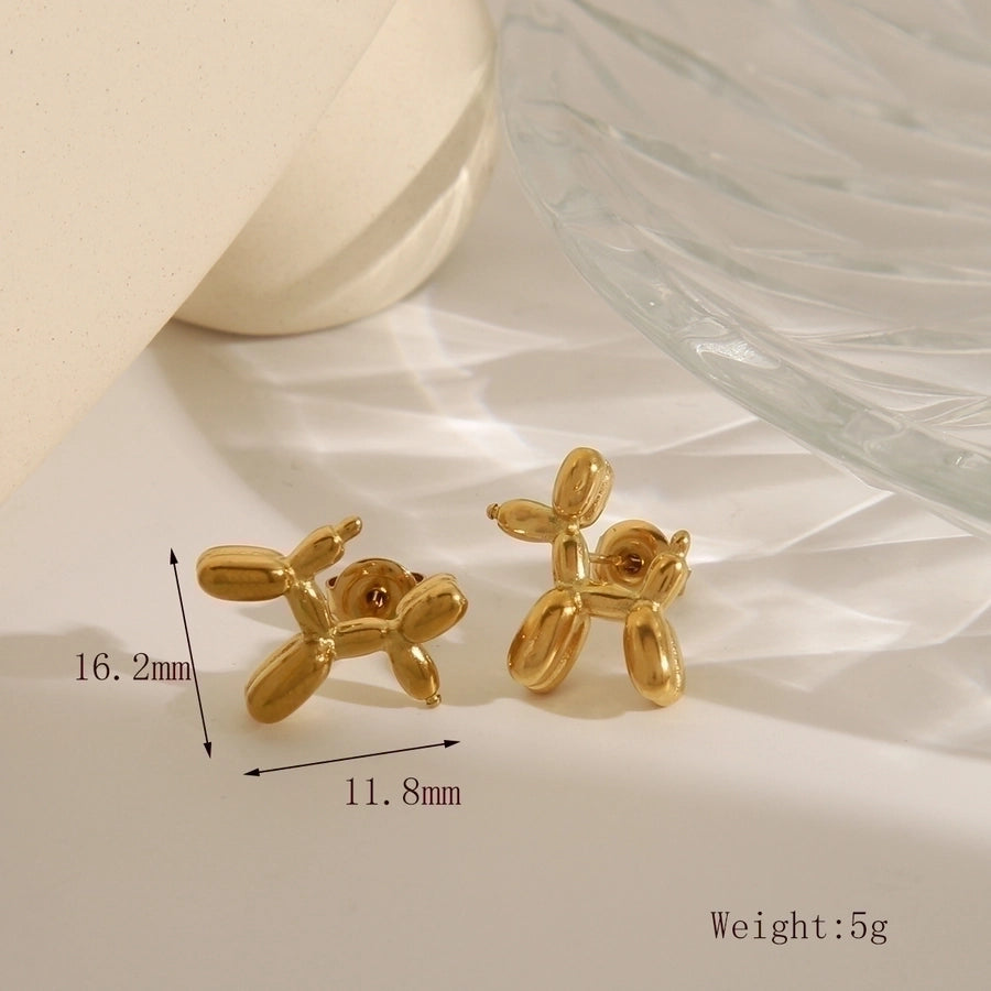 French Style Commute Balloon Dog  Ear Studs