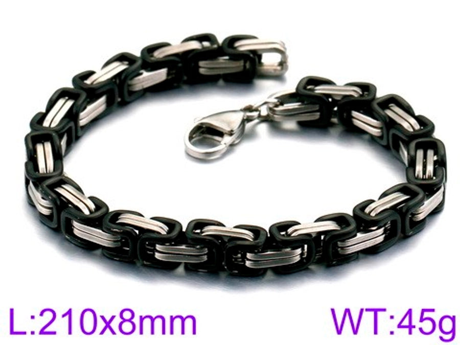 Simple style splicing solid color titanium steel plating 18k gold plated men's bracelets