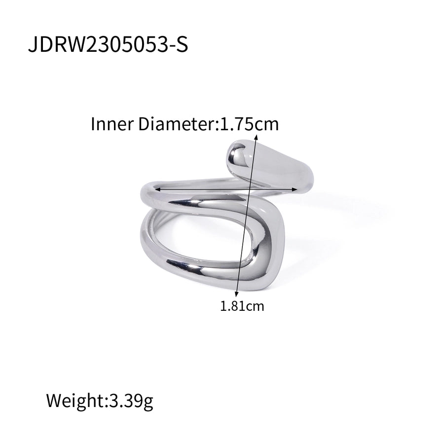 Jewelry IG Style Simple Style Irregular Solid Color  Stainless Steel Plating Open Rings