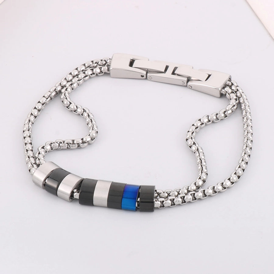 Retro solid color titanium steel bracelets in bulk