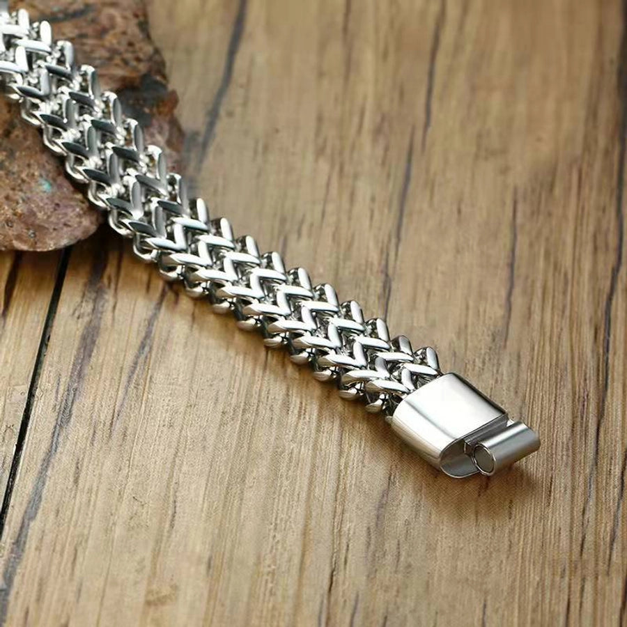 Geometric titanium steel plating bracelets