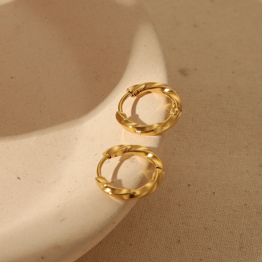 Stainless Steel 14K Gold Plated Ear Studs