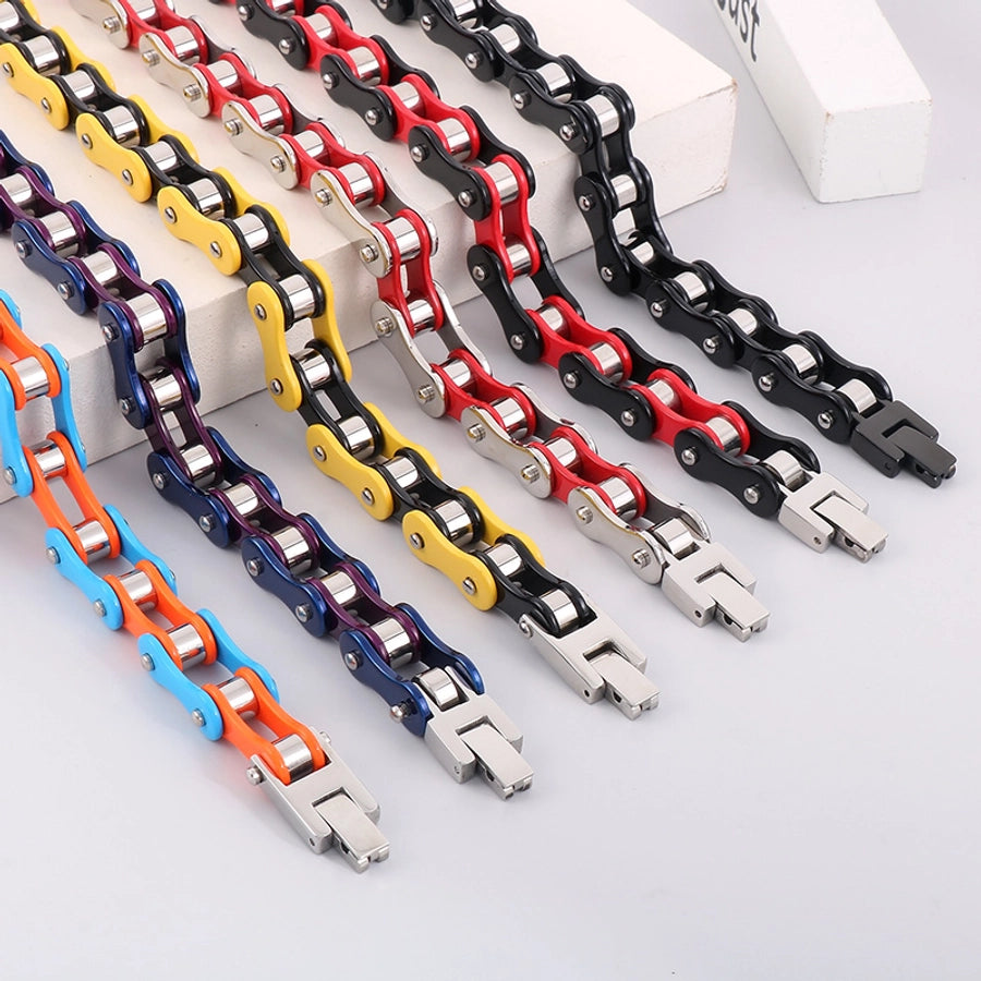 Color block solid color titanium steel bracelets