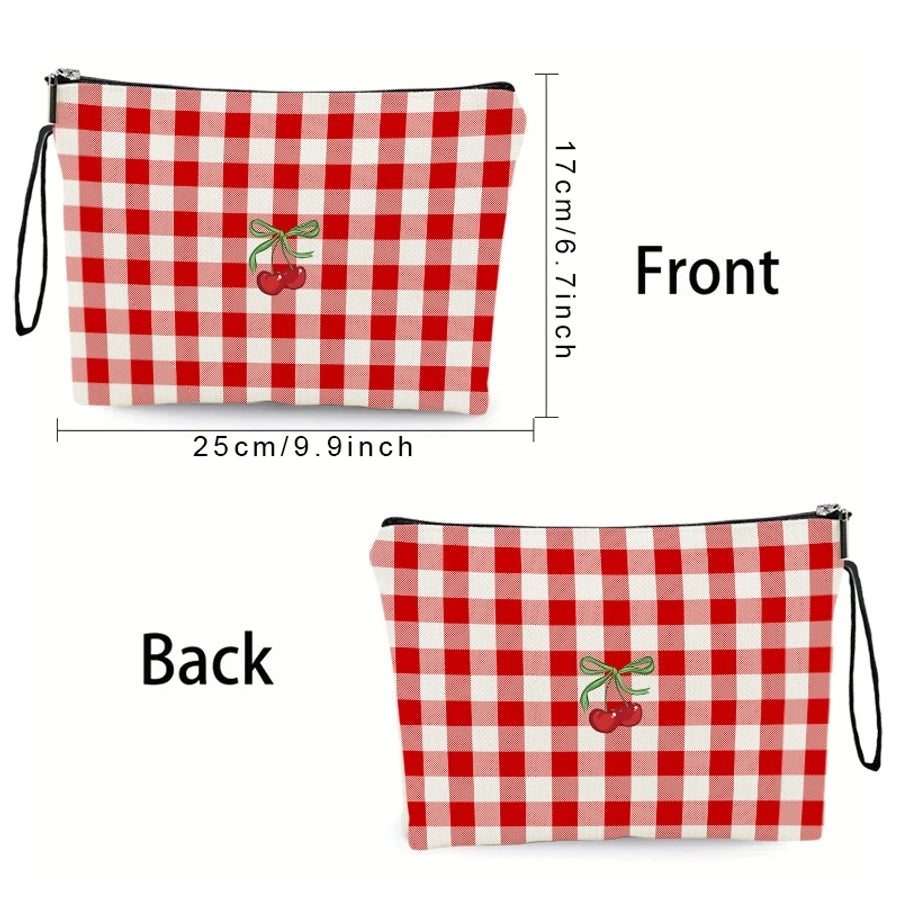 Polyester Lattice Cherry Square Clutches