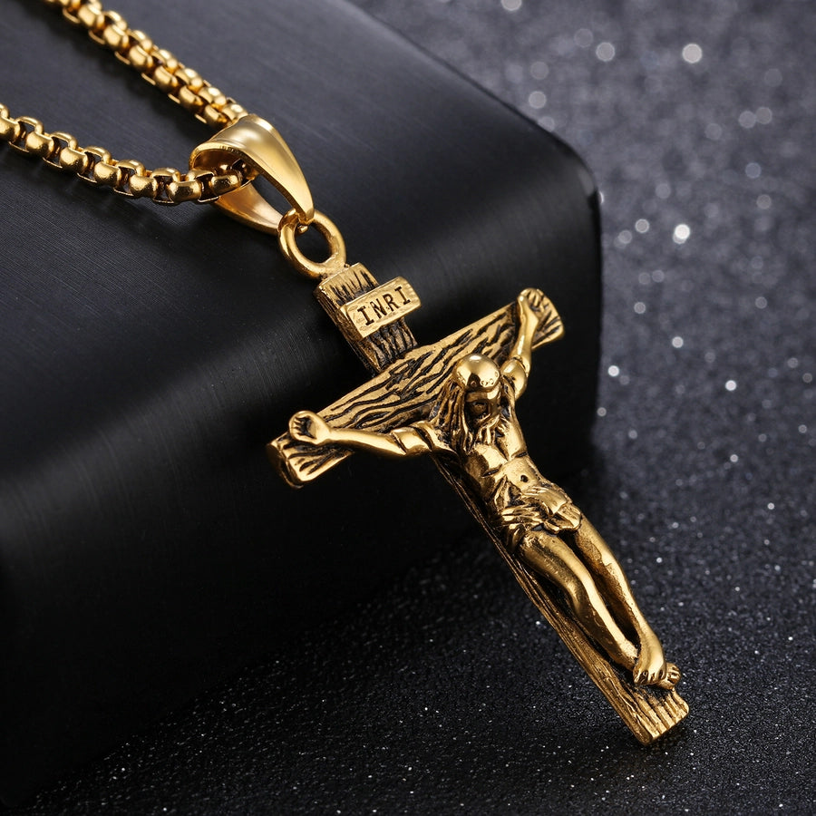 Fashion Geometric Titanium Steel Plating Men'S Pendant Necklace