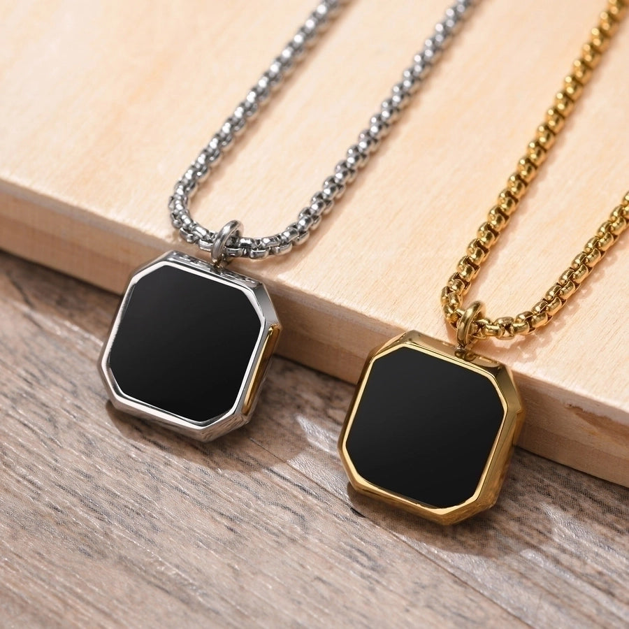 retro geometric titanium steel plating pendant necklace