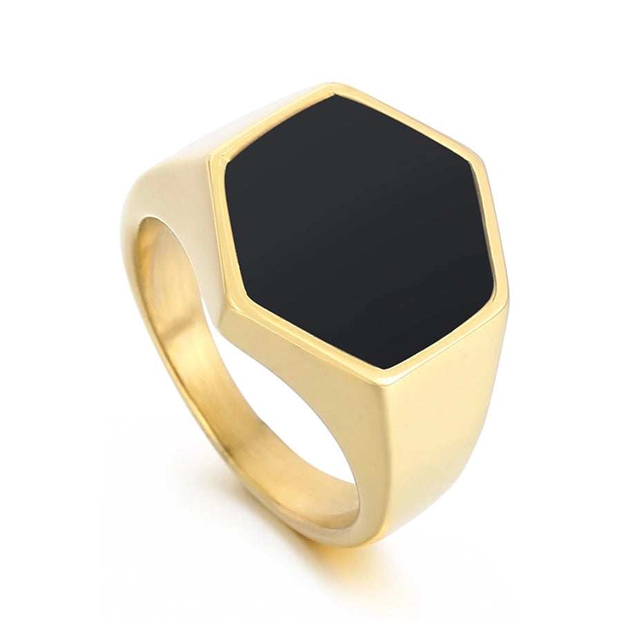 Titanium Steel 18K Gold Plated  Plating Geometric Rings