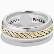 S925 Gold Plated Cable  Band Ring 2 tones