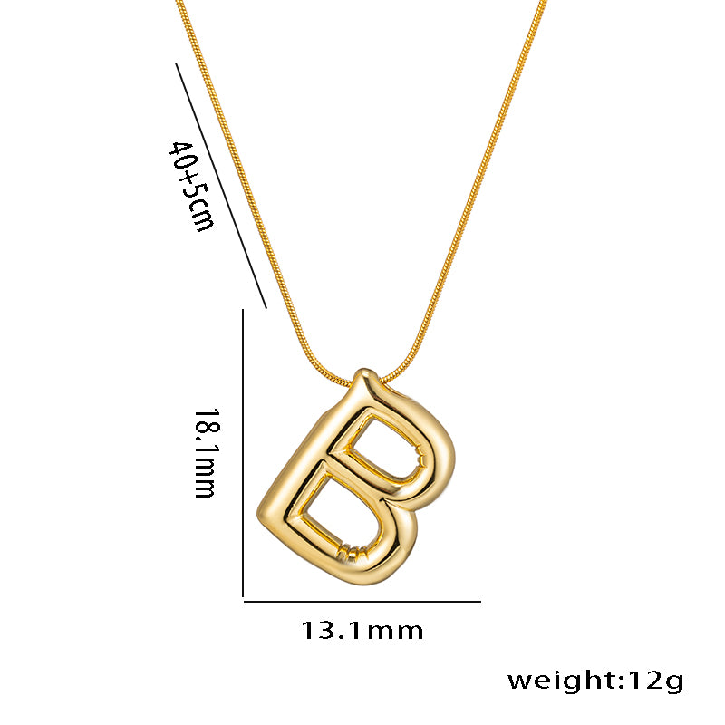 simple style letter stainless steel plating 18k gold plated necklace