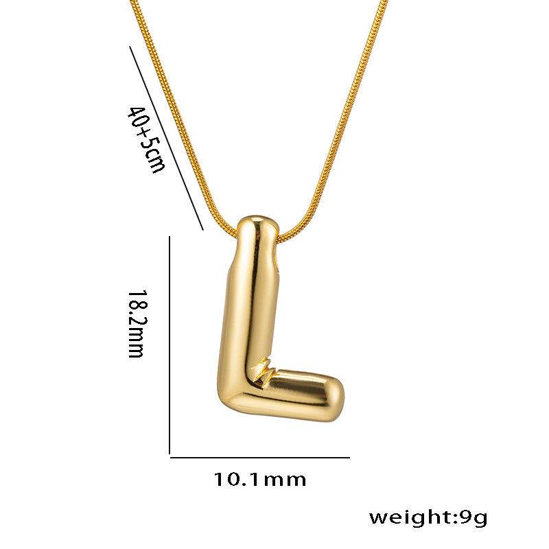 simple style letter stainless steel plating 18k gold plated necklace