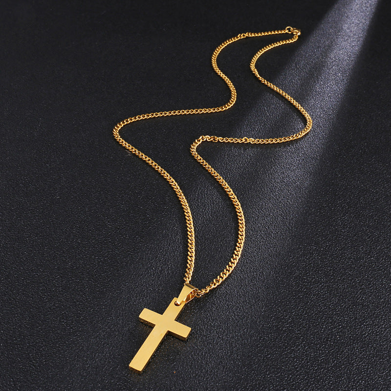 commute cross stainless steel unisex pendant necklace